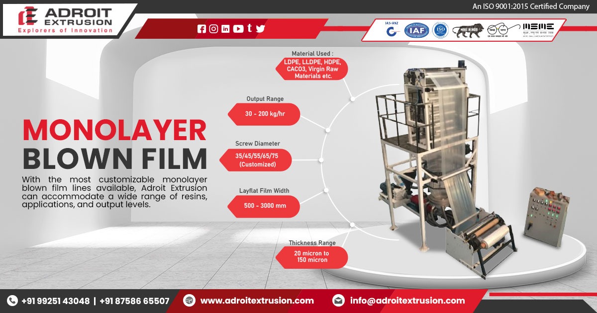 Supplier of Monolayer Blown Film Machine in Telangana