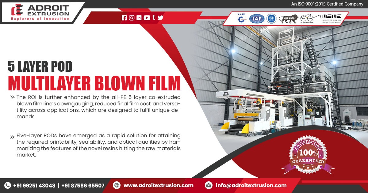 Five layer POD Film Blowing Machine Supplier in Bhopal