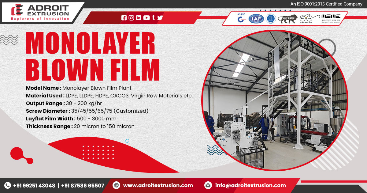Supplier of Monolayer Blown Film Machine in Tamil Nadu