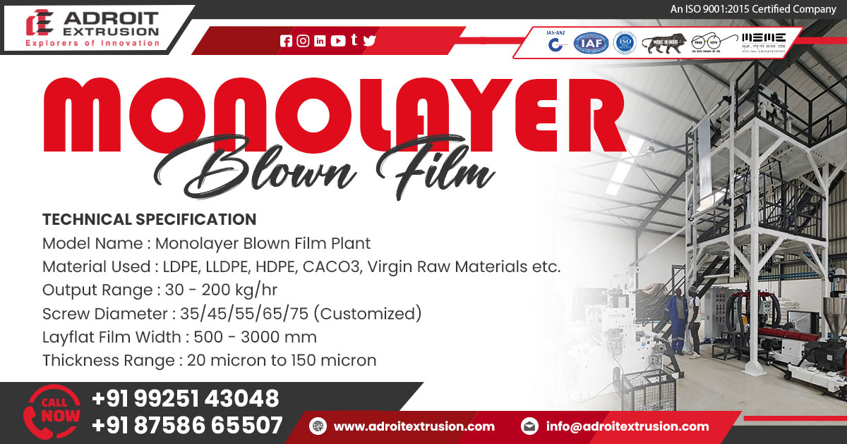 Supplier of Monolayer Blown Film Machine in Odisha