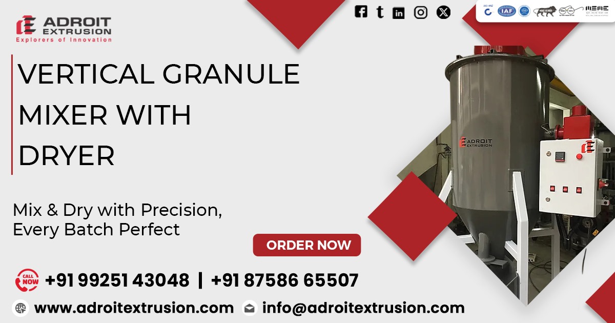 Vertical Granule Mixer with Dryer Machine in Ahmedabad
