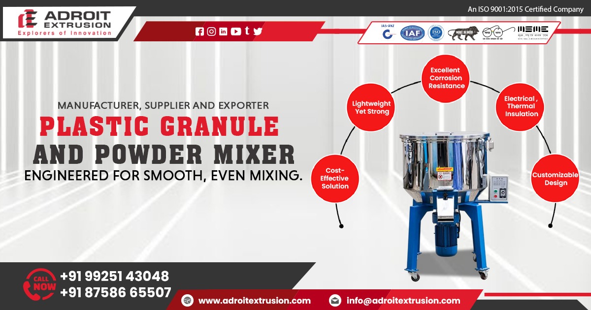 Plastic Granule and Powder Mixer Manufacturer in Ahmedabad
