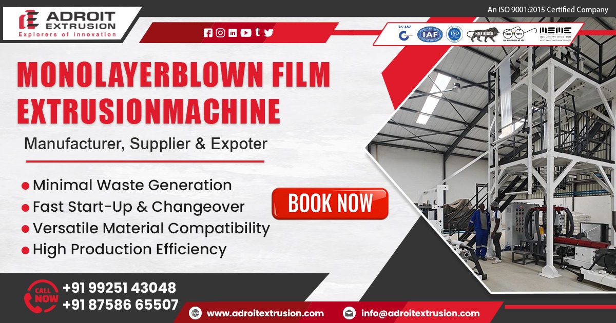 30 to 200 kg/hr Monolayer Blown Film Extrusion Machine