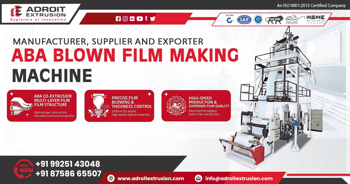 ABA blown film making machine operating in industrial setup in Bahrain